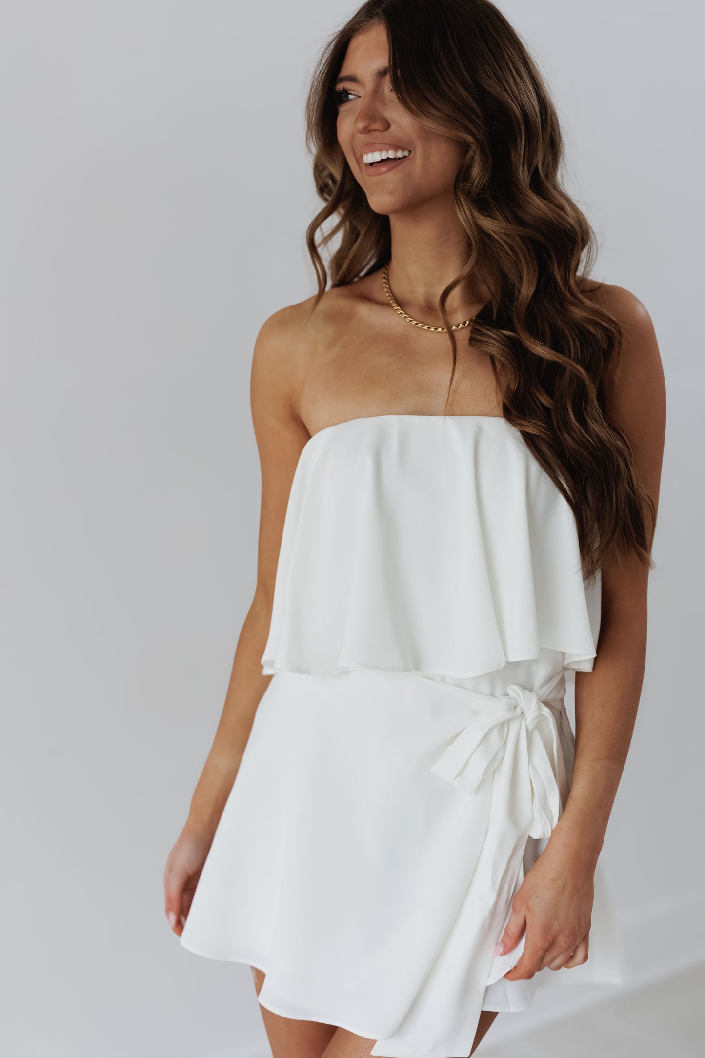 Boardwalk Ruffle Romper-White