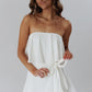 Boardwalk Ruffle Romper-White