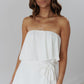 Boardwalk Ruffle Romper-White