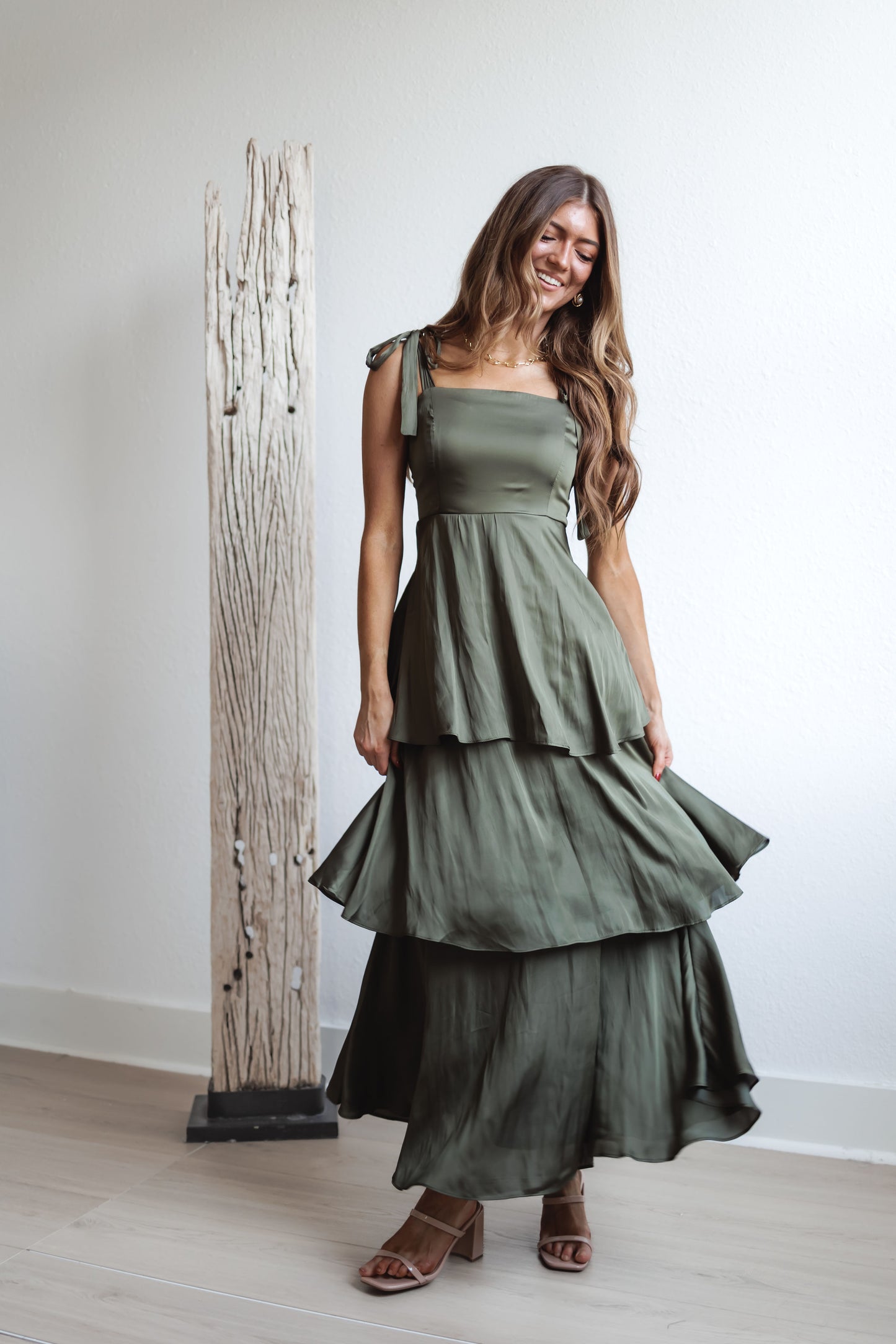 Elegant Evening Dress-Olive