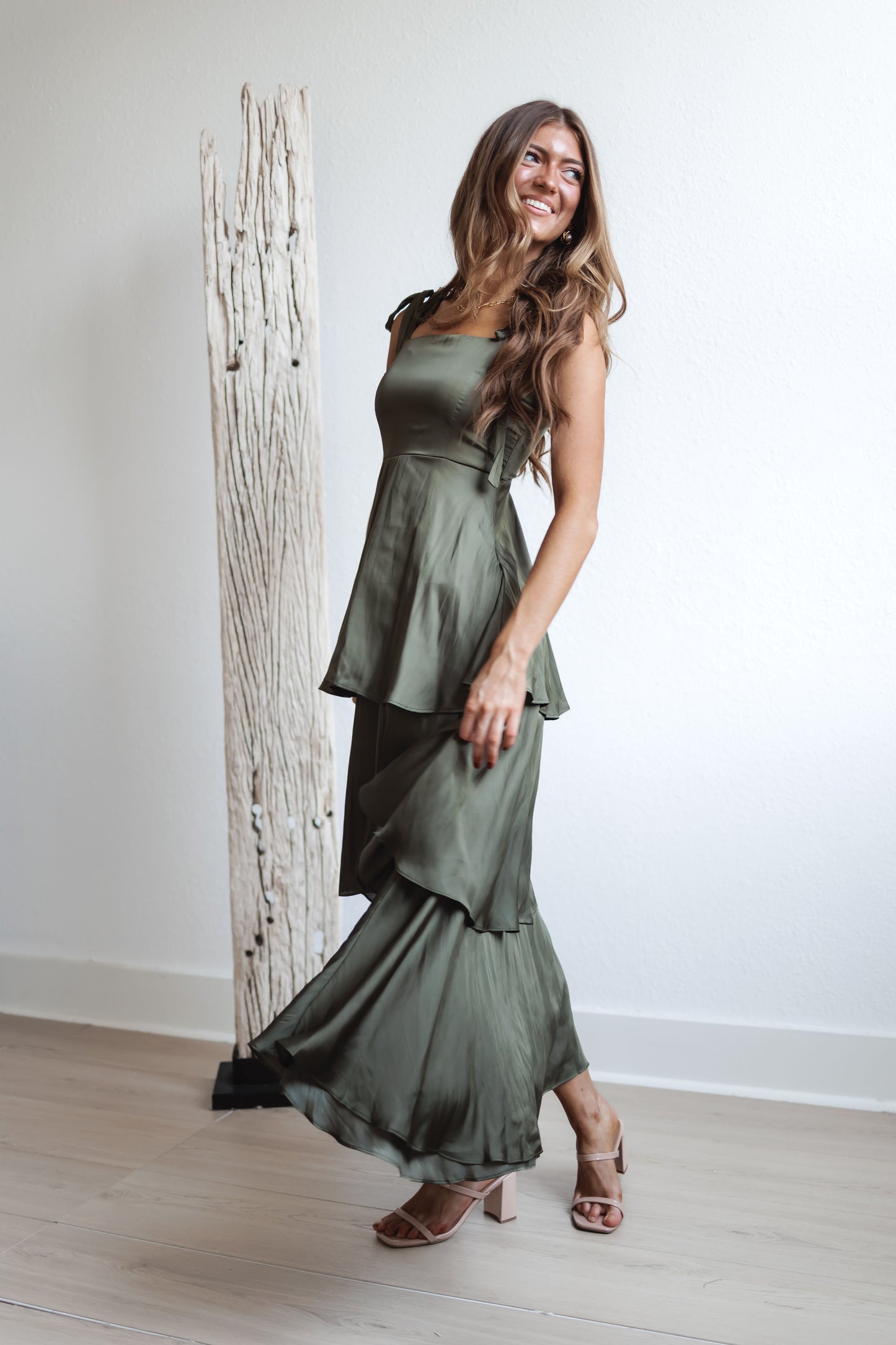 Elegant Evening Dress-Olive