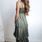 Elegant Evening Dress-Olive