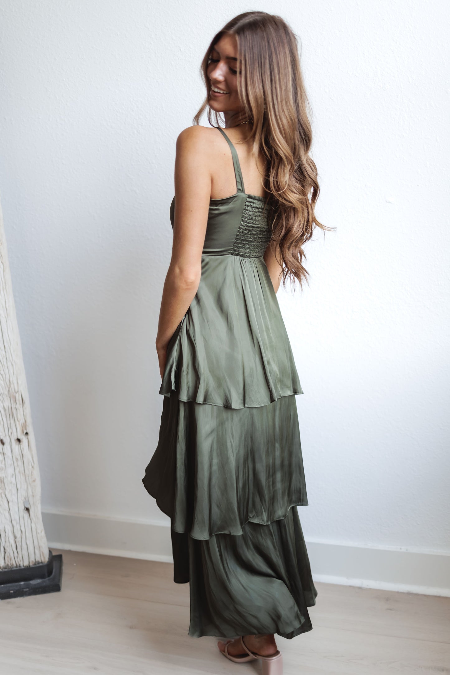 Elegant Evening Dress-Olive