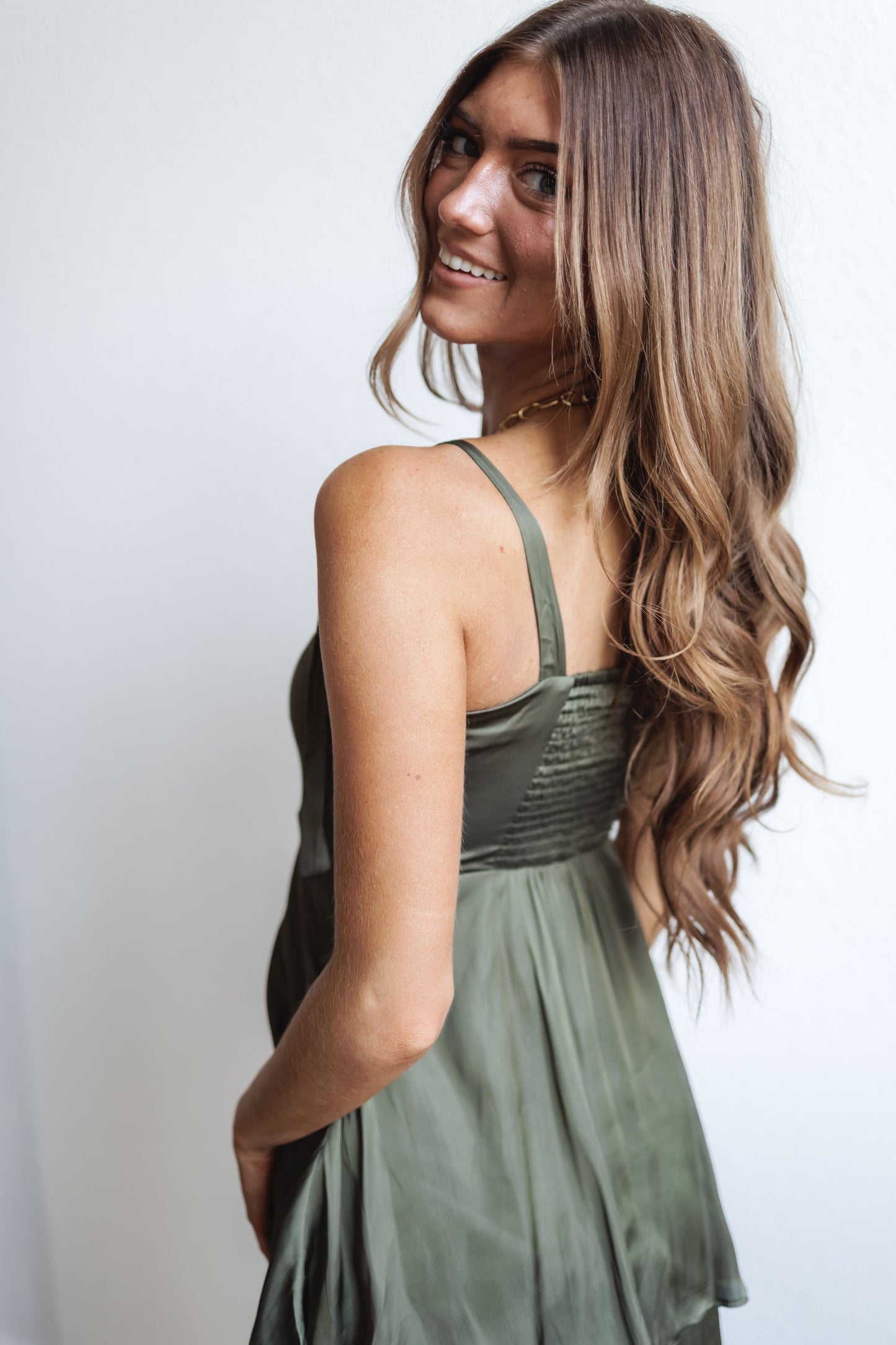 Elegant Evening Dress-Olive