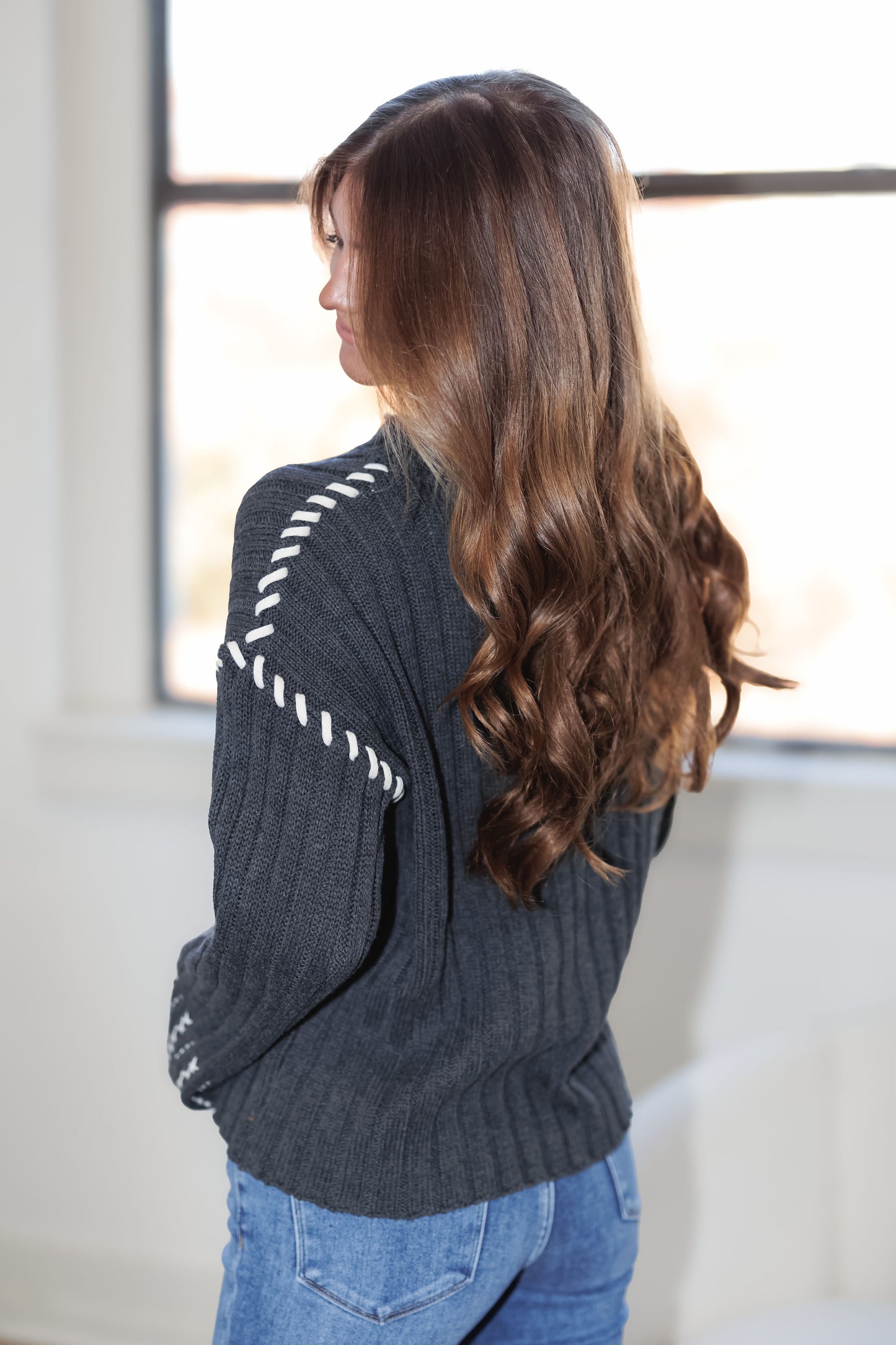 Chilly Nights Sweater-Charcoal