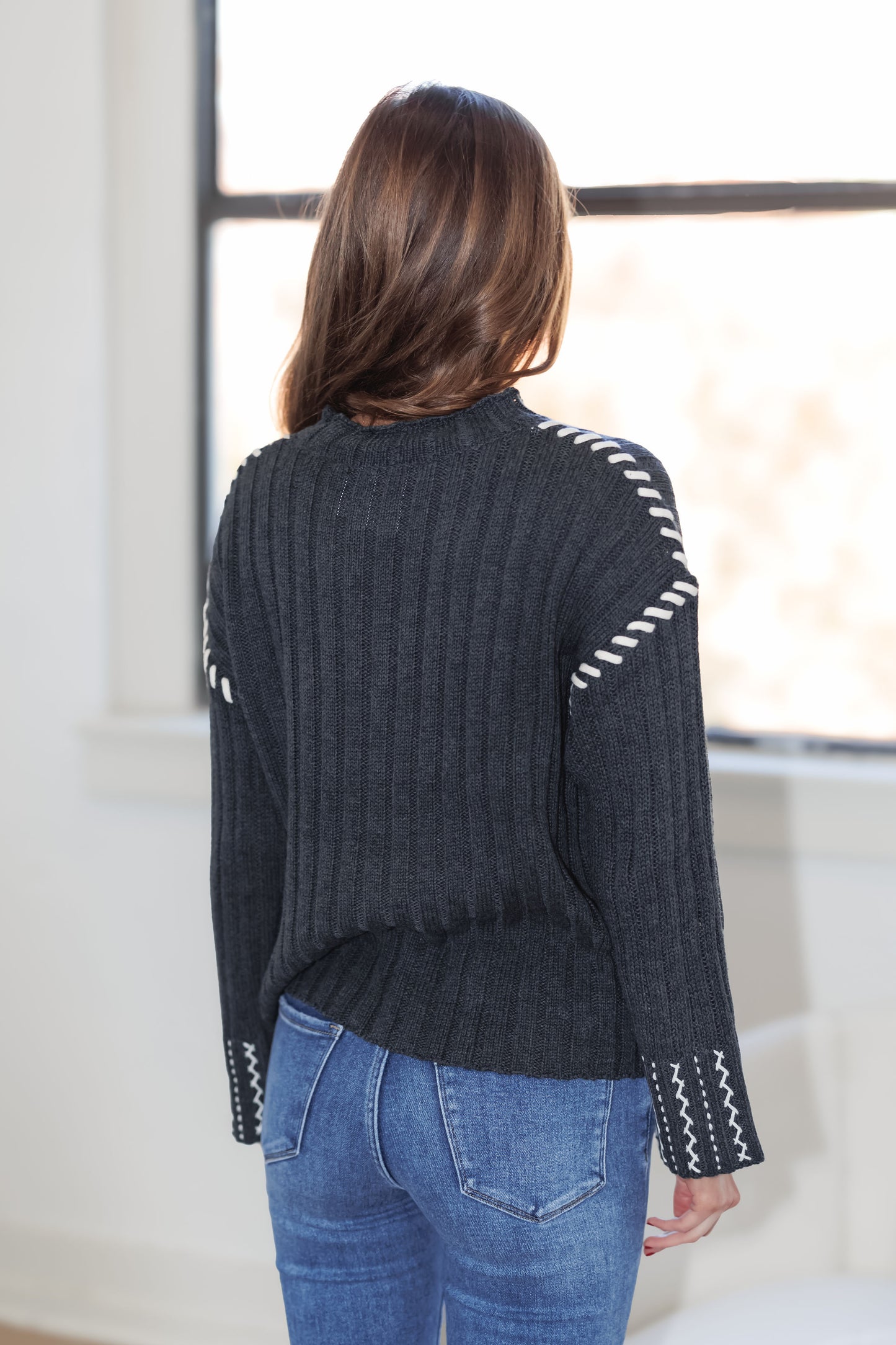 Chilly Nights Sweater-Charcoal