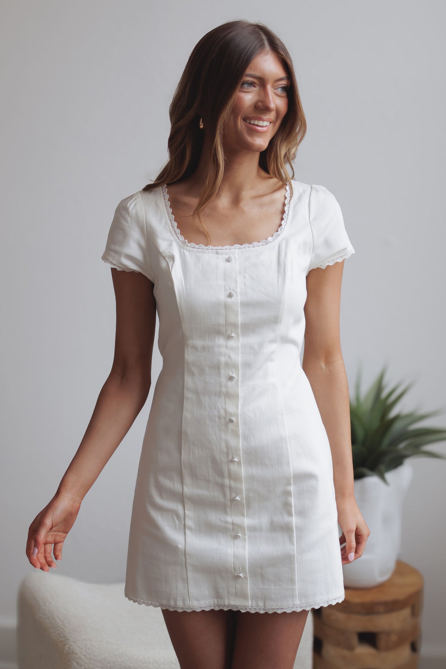 Linden Dress-White