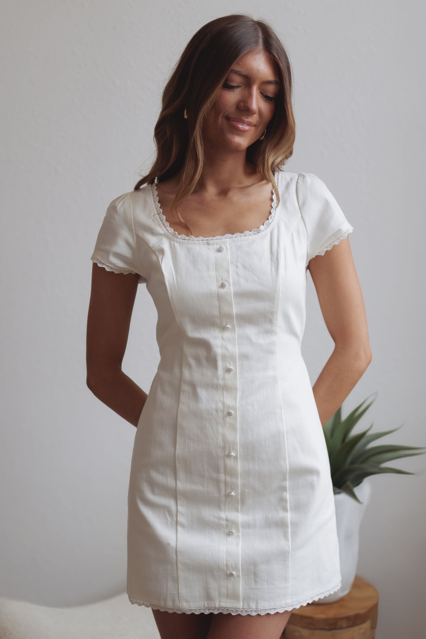 Linden Dress-White