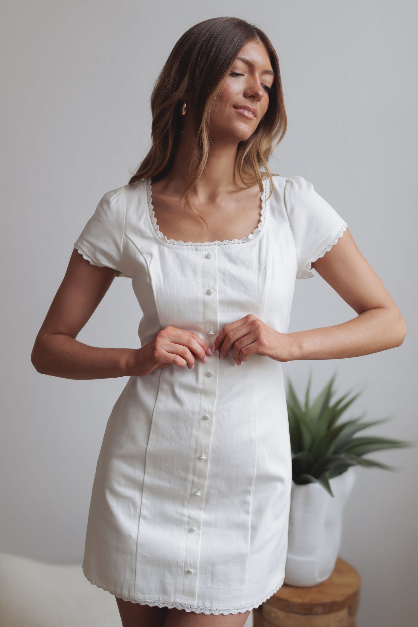 Linden Dress-White