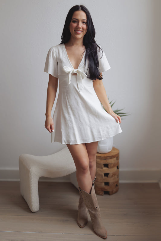 Love Letter Mini Dress-White