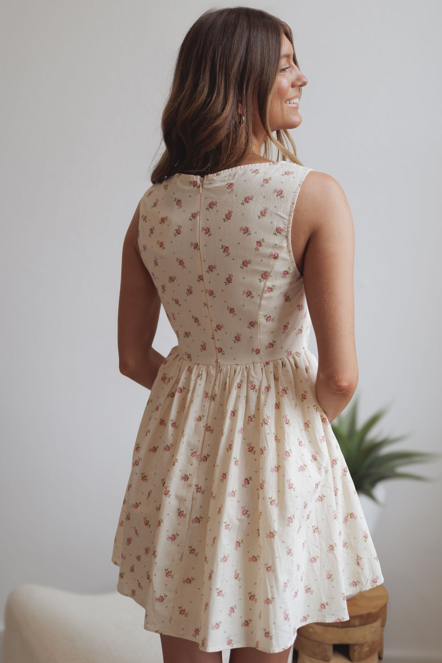 Sweet Nothing Dress-Natural/Floral