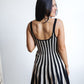 Rylan Striped Dress-Black/Ecru