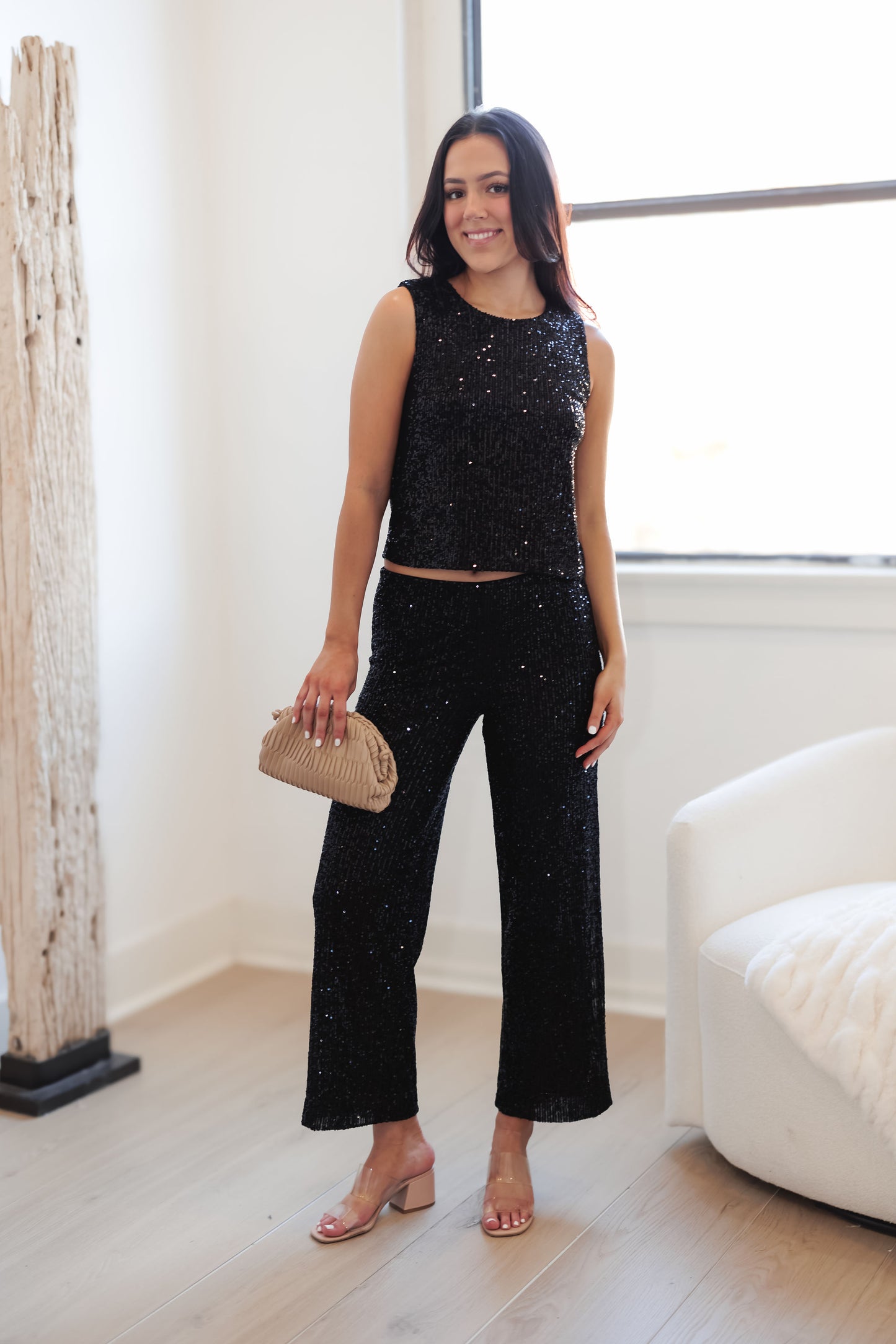 Z SUPPLY: Skylar Sequin Pants-Black