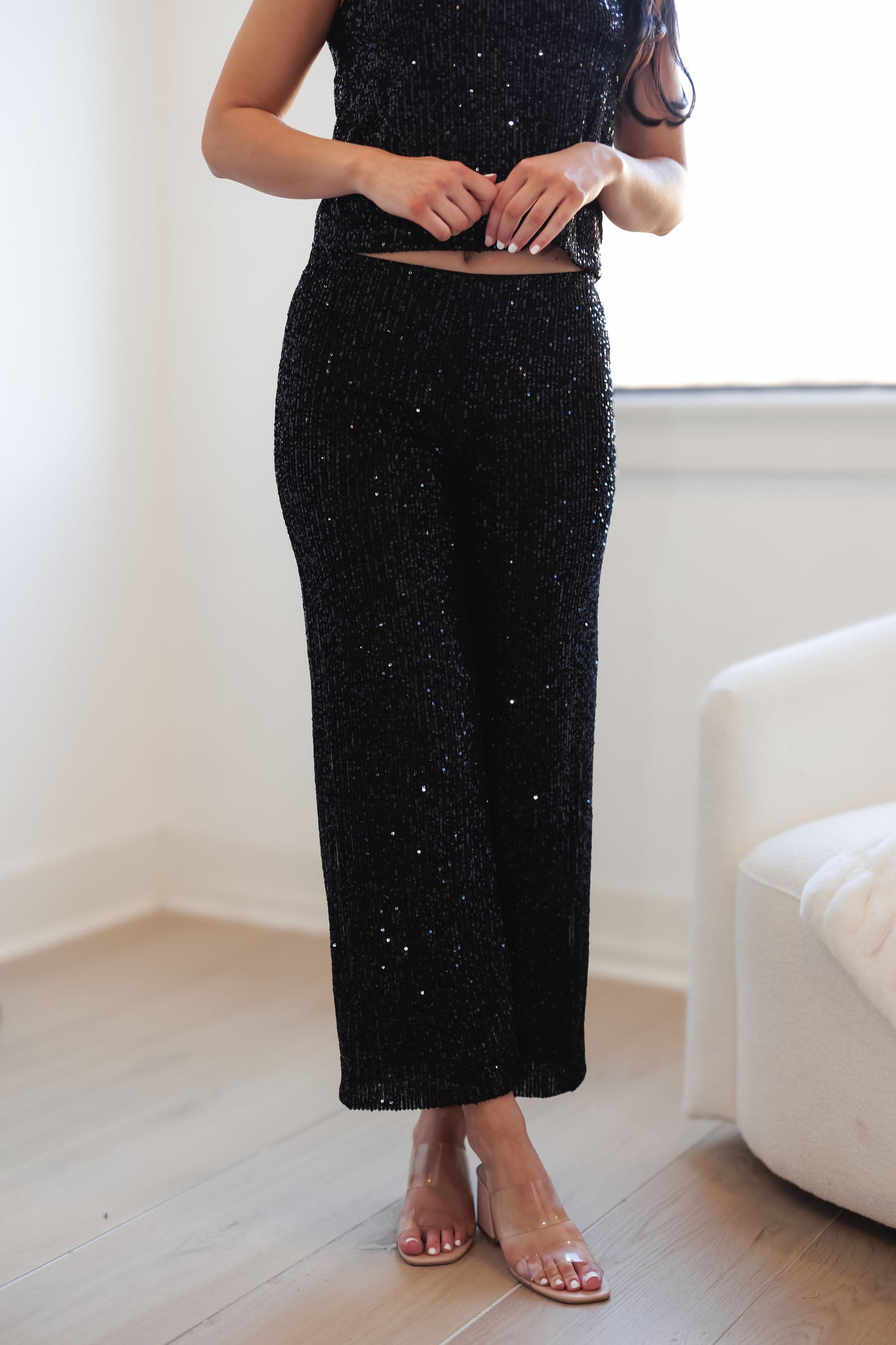 Z SUPPLY: Skylar Sequin Pants-Black