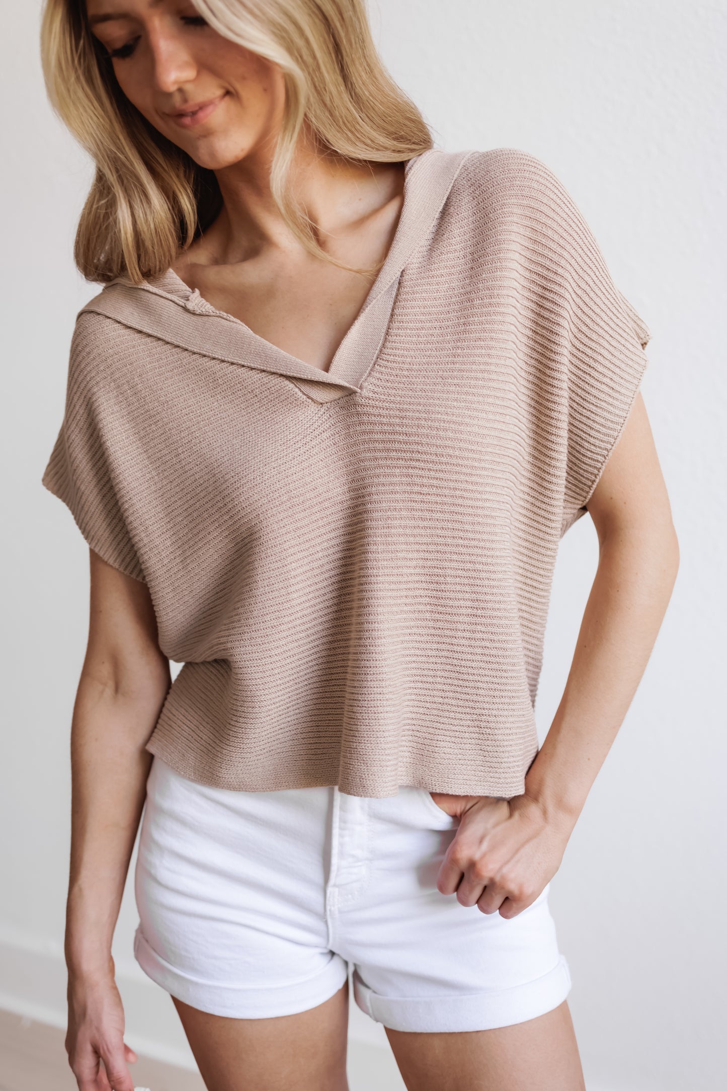 She's Clever Sweater-Taupe