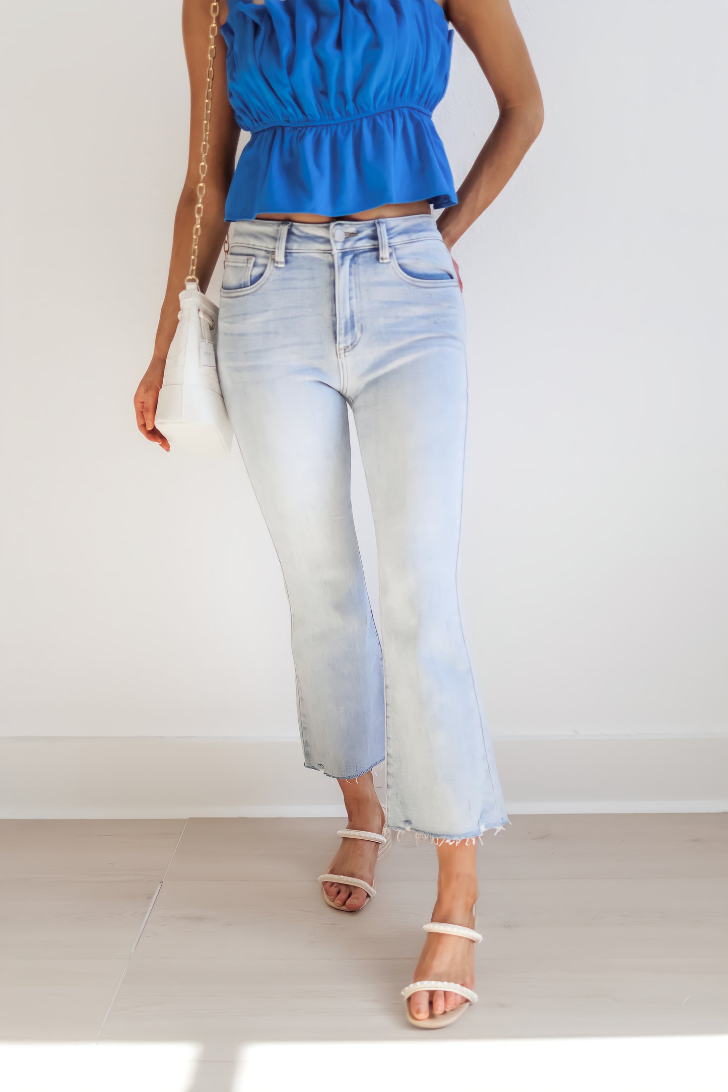 Devon High Rise Flare-Lt. Denim