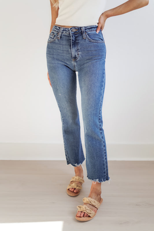 Lucas Vintage Cropped Flare-Medium Denim