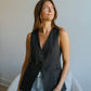 Convince Me Vest-Charcoal