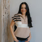 Hannah Sweater Vest-Taupe/Black/Ivory