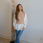 Keep It Classy Sweater-Taupe/Off White