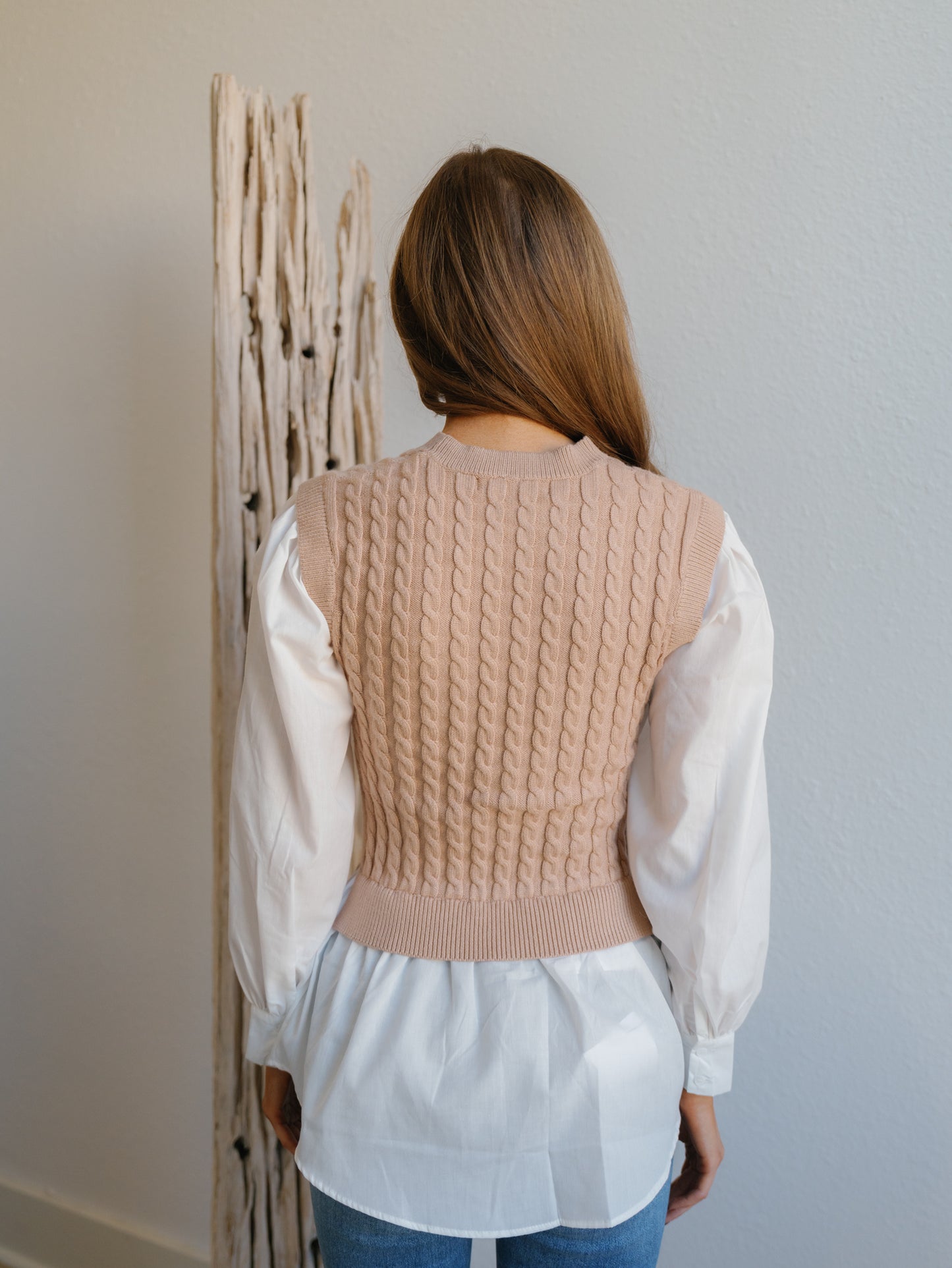 Keep It Classy Sweater-Taupe/Off White