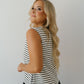 Taking Sides Dress-Black/White Stripe