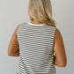 Taking Sides Dress-Black/White Stripe