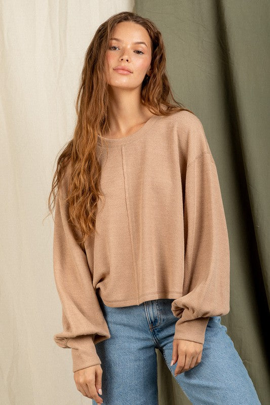 That Girl Top-Taupe
